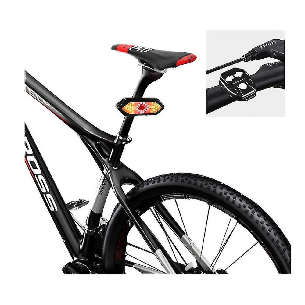Smart Wireless Remote Control Bicycleturn Signal Light Waterproof Led Bike Rear Light Direction Light Usb Rechargeable Mtb(black)