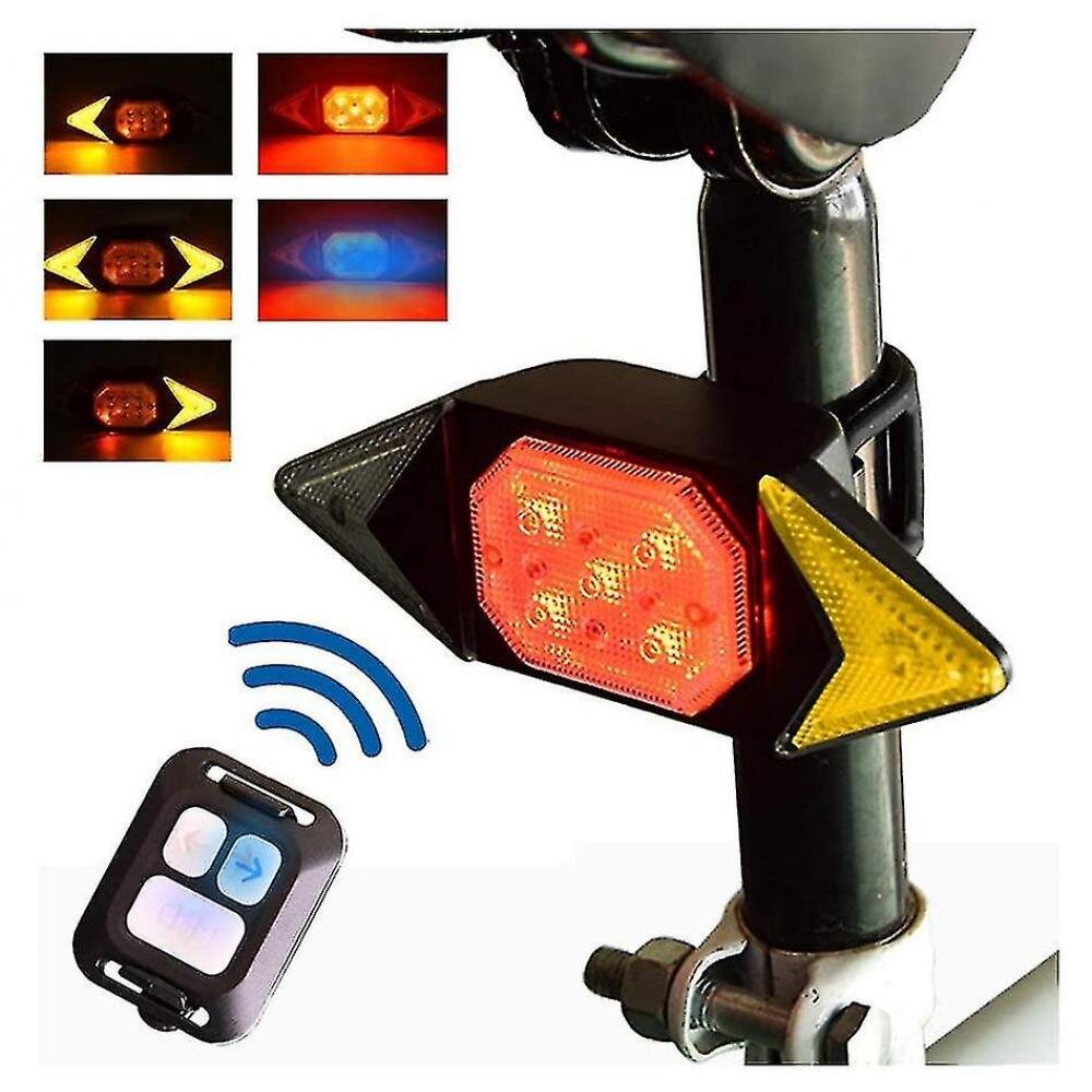 Bike Rear Light Led, Bicycle Indicators With Wireless Remote Control Usb Rechargeable, Waterproof Bike Taillight Turn Signals Lights For Safty Night D