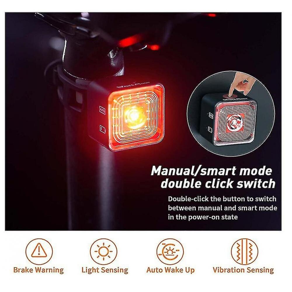 Bike Light, Rechargeable Bike Lights Front And Back, 5 Brightness Modes And Bicycle Tail Lights With Brake Warning Highlight For 3 Seconds, Ip66 Water