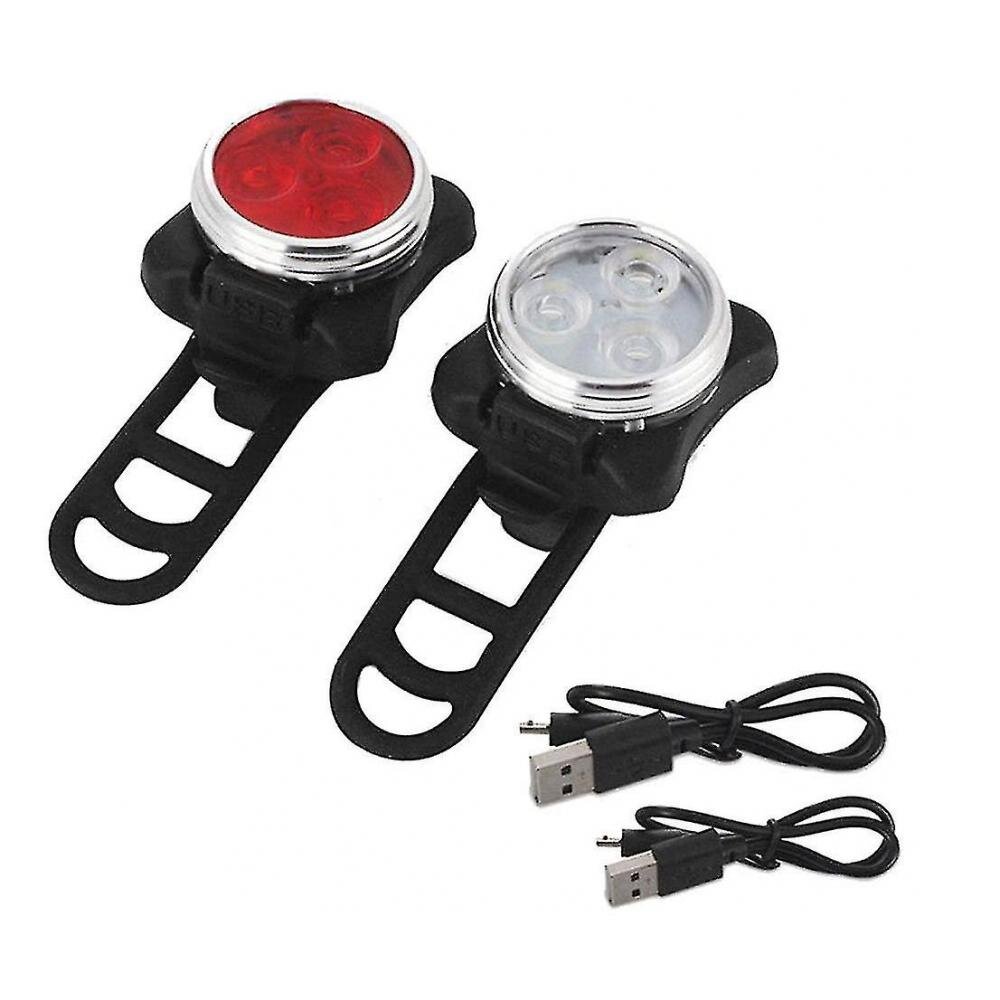 Bike Light Set, Super Bright Usb Rechargeable Bicycle Lights, Waterproof Mountain Road Bike Lights Rechargeable, Safety(black)