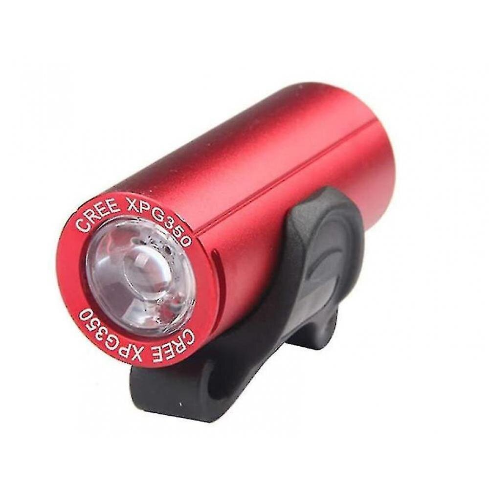 Rechargeable Bike Headlight 350 Lumens, Mini Bicycle Front Light Waterproof Cycling Light Small Flashlight Bright Torch Light For Safety(red)