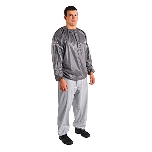 Stamina Sauna Suit (Waist Sizes 30"-38"), Medium/Large, Silver/Gray (05-0405)