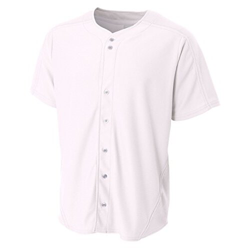 A4 NB4214-WHT Warp-Knit Baseball Jersey, X-Large, White