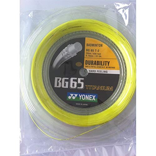 YONEX Bg 65 Ti Badminton String 200m Reel-(Lemon Yellow)