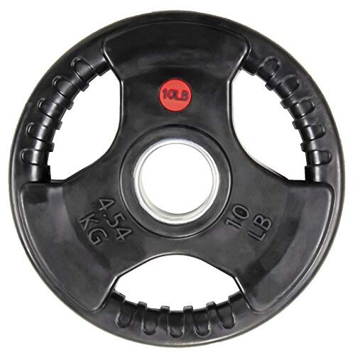 BalanceFrom Rubber Coated 2-Inch Olympic Grip Plate Iron Weight Plate for Strength Training, Weightlifting and Crossfit
