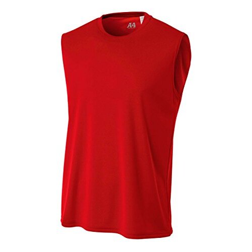A4 Mens Cooling Performance Muscle T-Shirt, Scarlet, Small