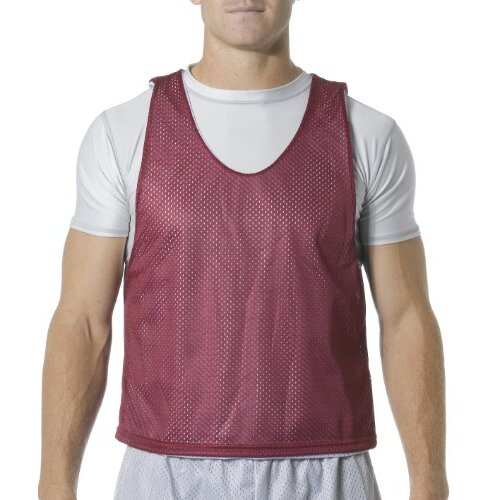 A4 Mens Lacrosse Reversible Practice Jersey, Small, Cardinal/White