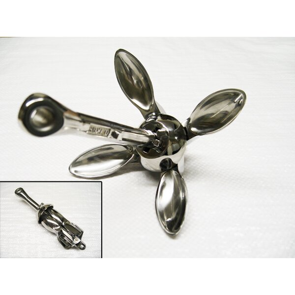 4KG Stainless Steel Folding Grapnel Anchor