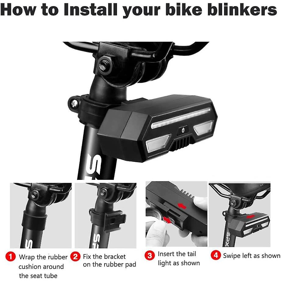 Bike Tail Light Rechargeable Waterproof Bicycle Rear Light With Remote Control