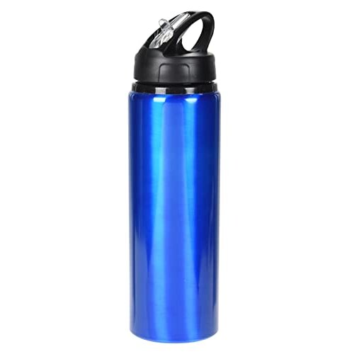 OrionMart Sports Aluminum Water Bottle a 750ml a Durable and Stylish a Unique Cap Design with Straw a For Gym, Sports, Office and more (Blue)