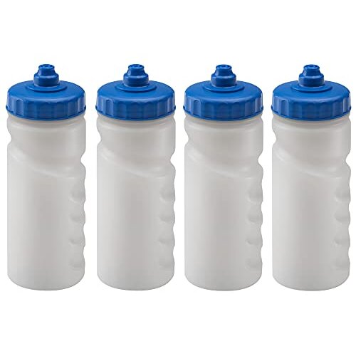 Foxberry 500ml Reusable Water Bottles - 4 Pack - Hands Free Lid - Spill Proof and Leak Proof Spout - BPA Free - Dishwasher Safe - Blank For DIY