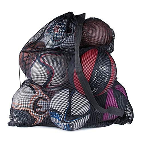 DODUOS Ball Net Bag Football Carry Sack, Durable Mesh Volleyball Carrying Bag for Basketball Soccer Rugby Net Ball Carrying Storage Sack (28.35 x