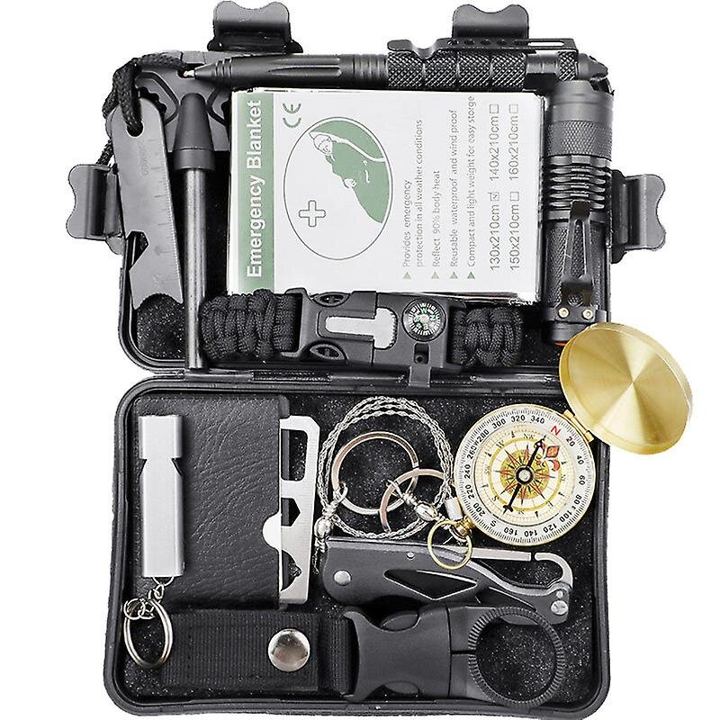 12pcs Emergency Survival Kit Tactical Camping Military Edc Gear Wilderness Tools