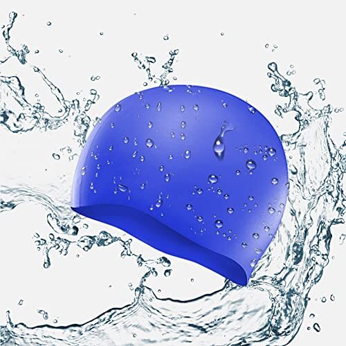 Silicone Swim Caps, Elasticity Non-slip Fixed Swimming Hats, Secure Waterproof Color Swimming Caps with Storage Bag for Long and Short Hair Women,