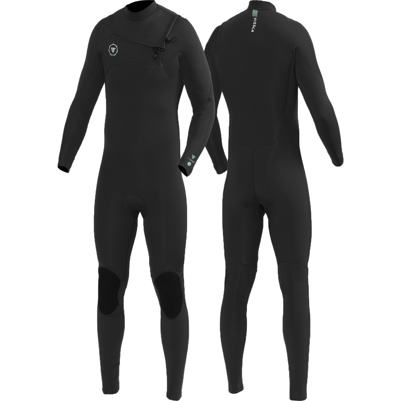 VIssla 7 seas 3-2 full chest zip wetsuit - black