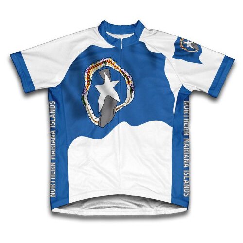 Scudopro Northern Mariana Islands Flag Short Sleeve Cycling Jersey For Men - Size 4Xl White