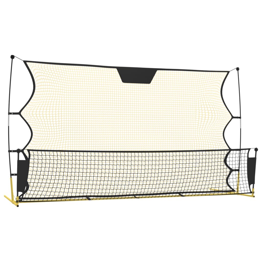 vidaXL Football Rebounder Net Black and Yellow 183x85x120 cm Polyester Net