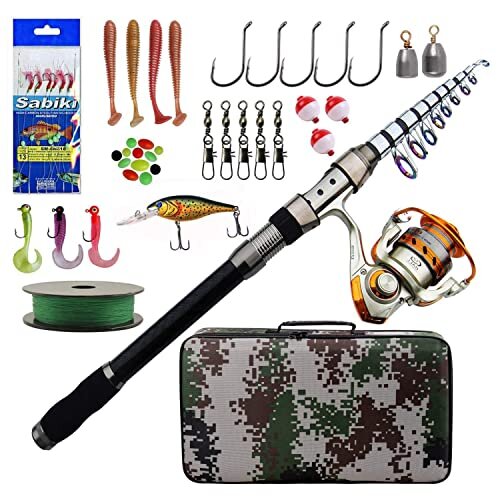 Fishing Rod and Reel Combos Carbon Fiber Telescopic Fishing Rod with Reel