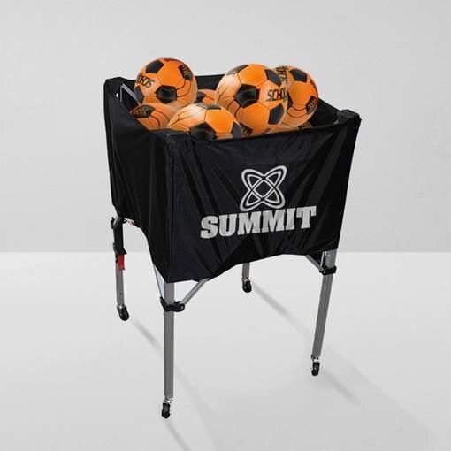 Summit Ball Carry Cart Portable Basketball Netball Rack Sports Case Kart Trolley - Black