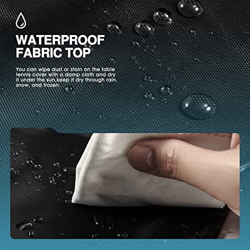 Table Tennis Table Cover Waterproof Windproof AntiUV Heavy Duty Rip Proof 420D Oxford Fabric Ping Pong Table Cover Outdoor 65 275 728 inch Black