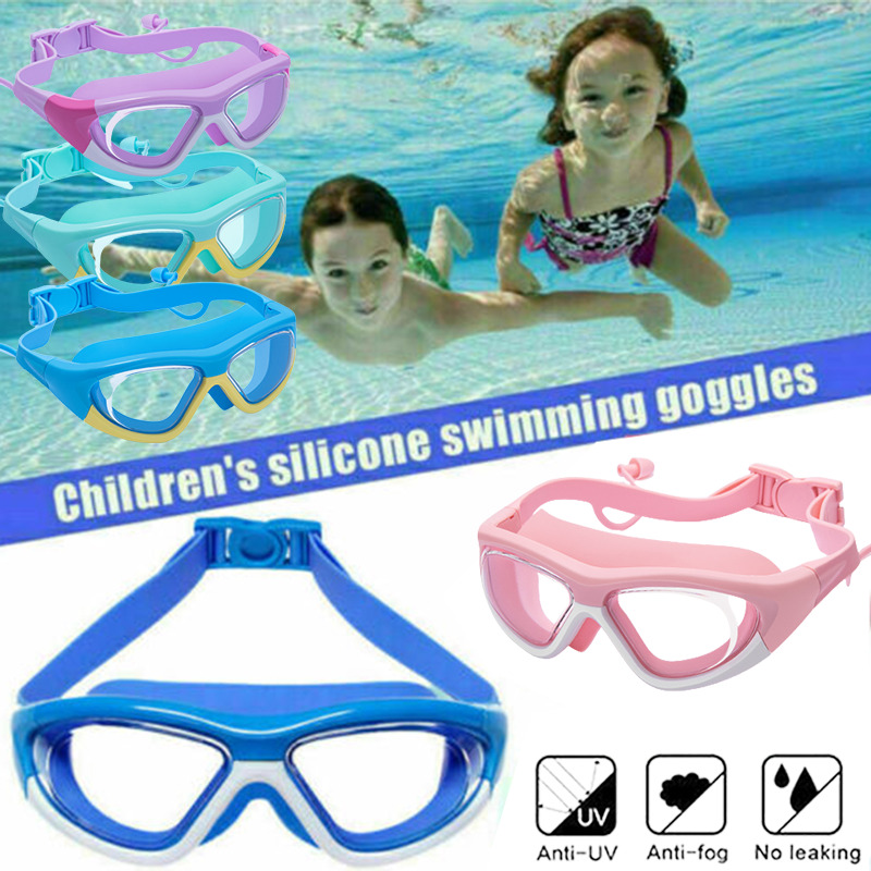 Goggles Swimming Antifog Kids Swim Glasses With Ear Plugs No Leak Anti Uv Teens