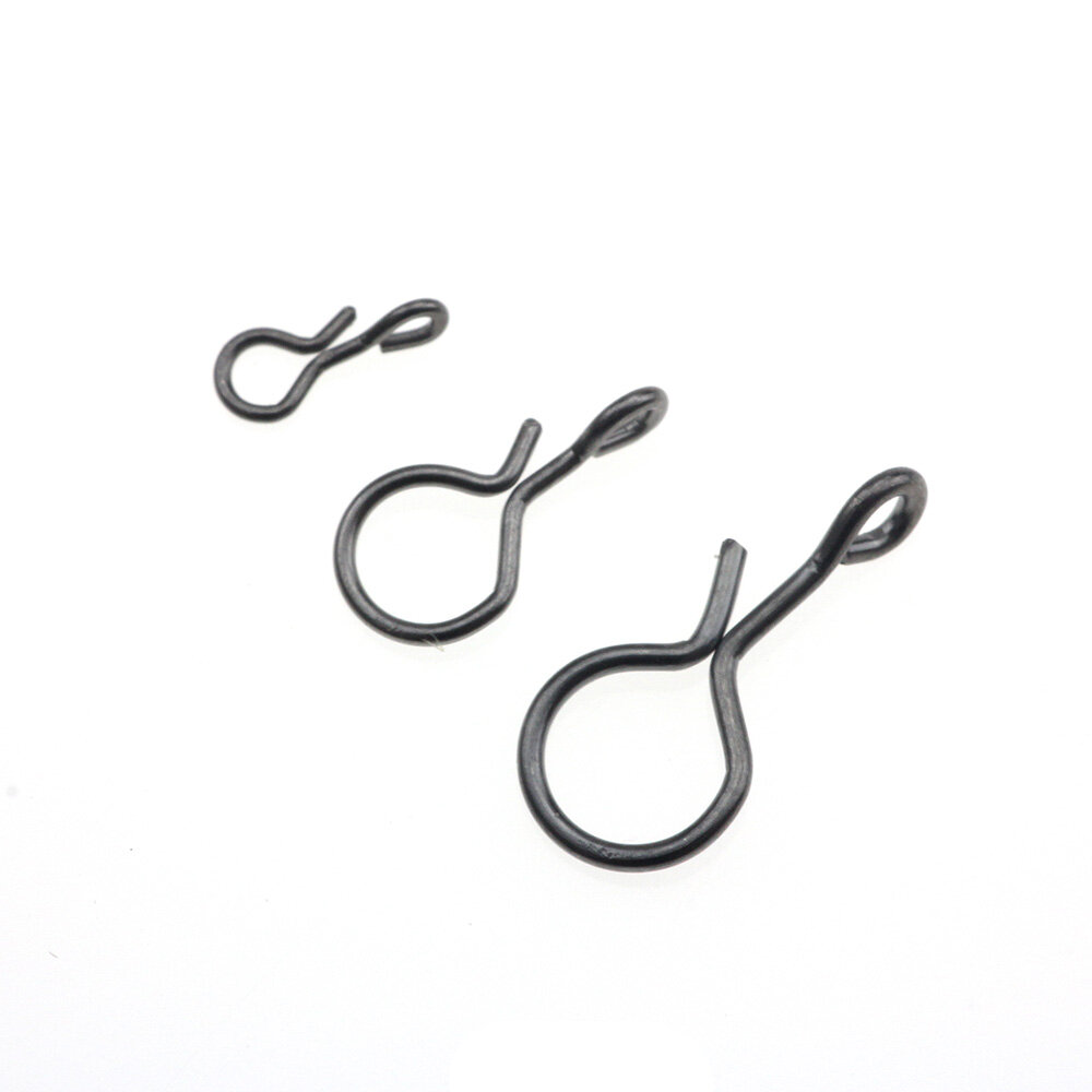 Rompin 100pcs/lot Fly Fishing Snap Hooks Quick Change For Flies Hooks And Lures Carbon Steel Fishing Snaps Accessories  S M L
