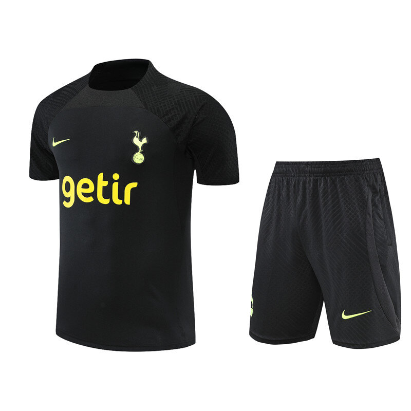 2022-2023 Tottenham Tracksuit Football Set Adult Youth Jersey Short Sleeve Training Suit Black