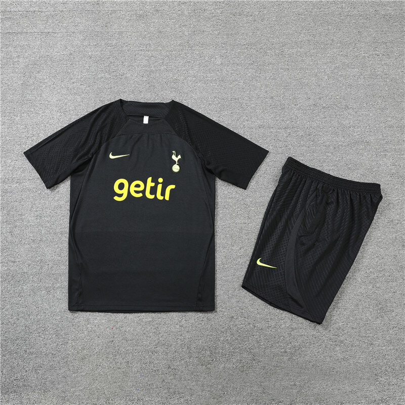 2022-2023 Tottenham Tracksuit Football Set Adult Youth Jersey Short Sleeve Training Suit Black