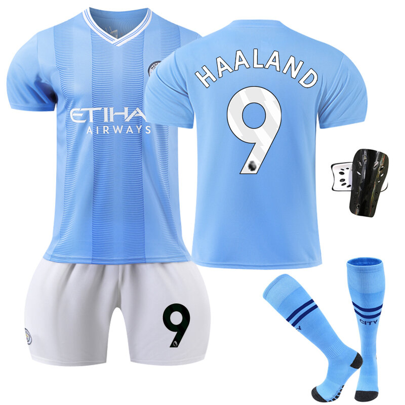 23-24 New Manchester City Home #9 Harland Football Jersey Kit Training Uniform Suit