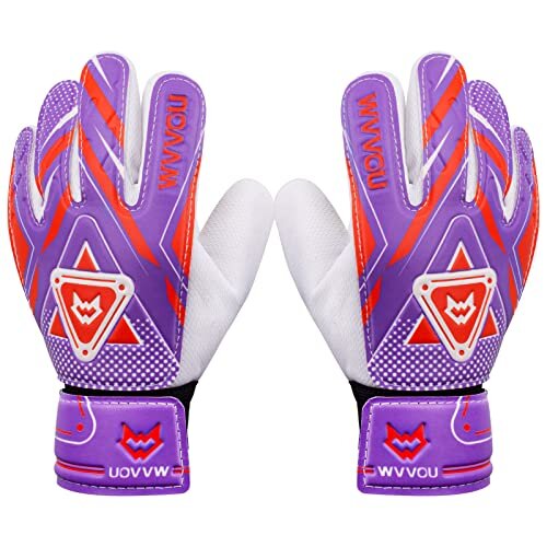 Kids Junior Goalkeeper Gloves, Boys and Girls Football Gloves with Double Wrist Protection and Non-slip Wear Resistant Latex Material, to Give
