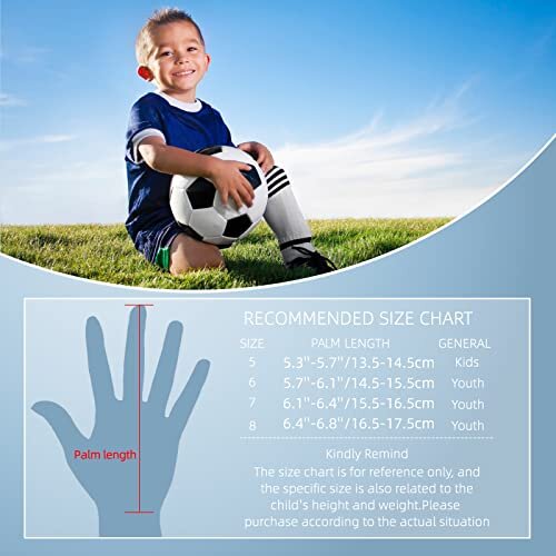 Kids Junior Goalkeeper Gloves, Boys and Girls Football Gloves with Double Wrist Protection and Non-slip Wear Resistant Latex Material, to Give