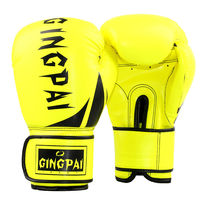 Adult Boxing Gloves for Boxing, Kickboxing, Karate, Muay Thai, MMA Training  Pearlescent fluorescent yellow 8oz
