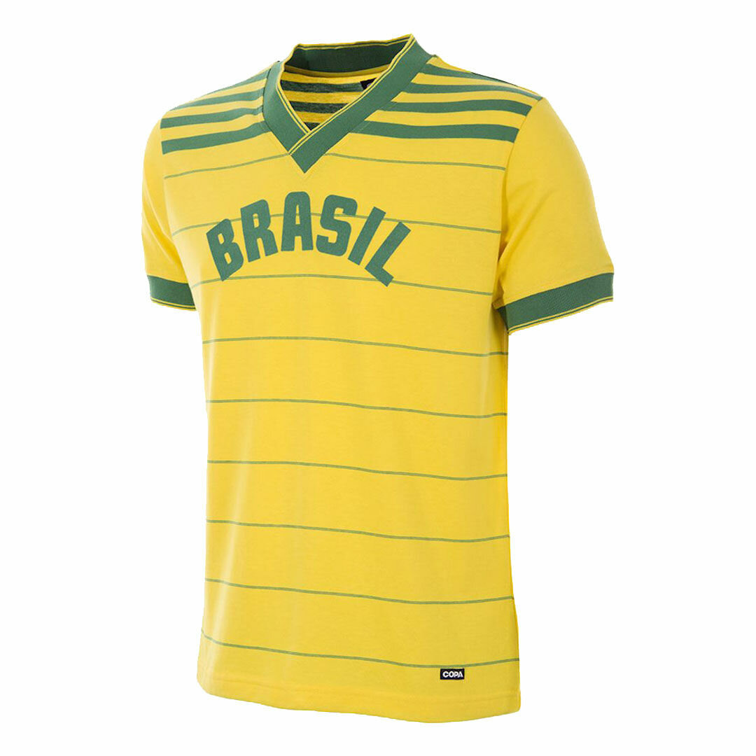 1984 Copa Brazil Home Jersey Retro Shirt Olympics Yellow Stripe