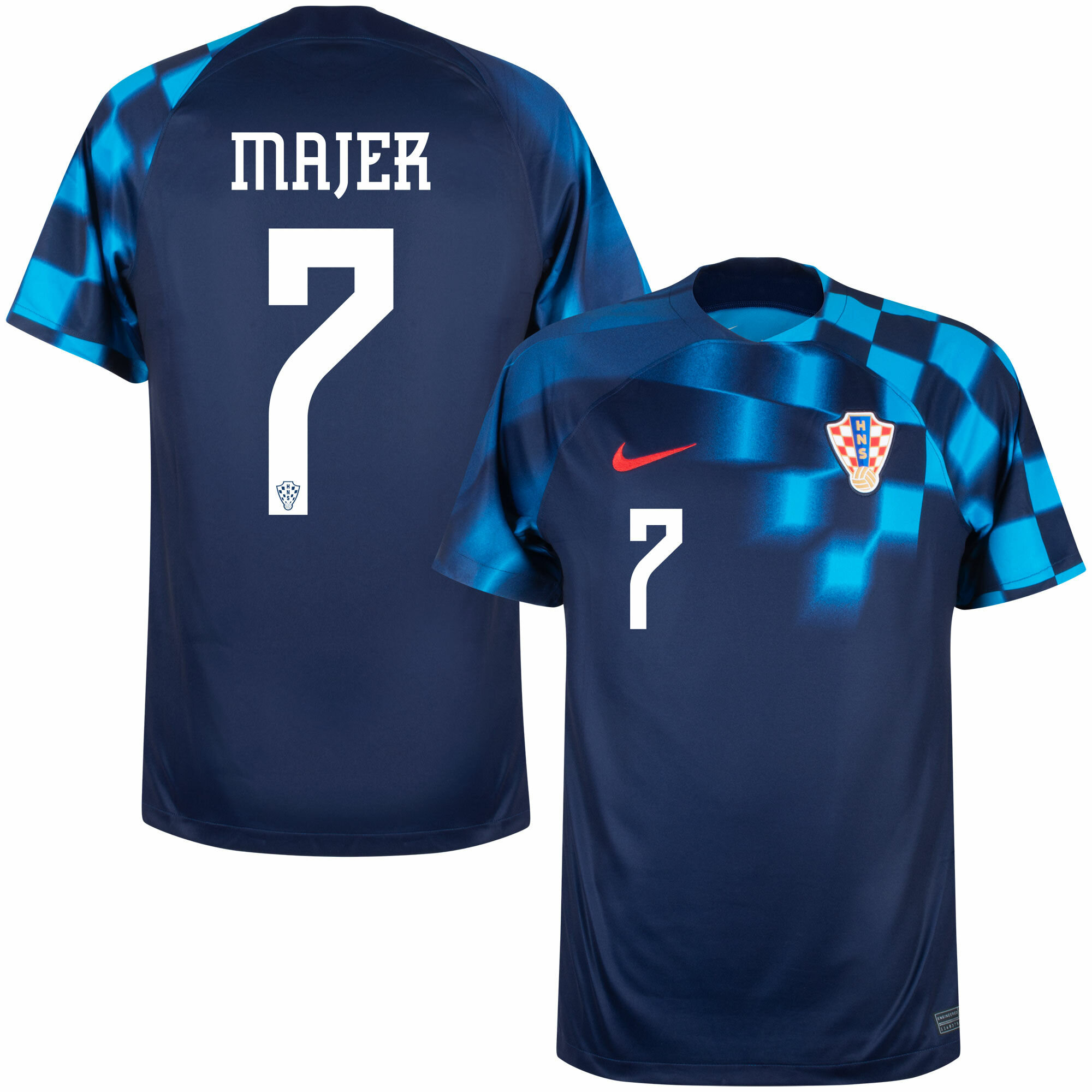 2022-23 Croatia Away Jersey Majer No.7 Shirt Dark Blue