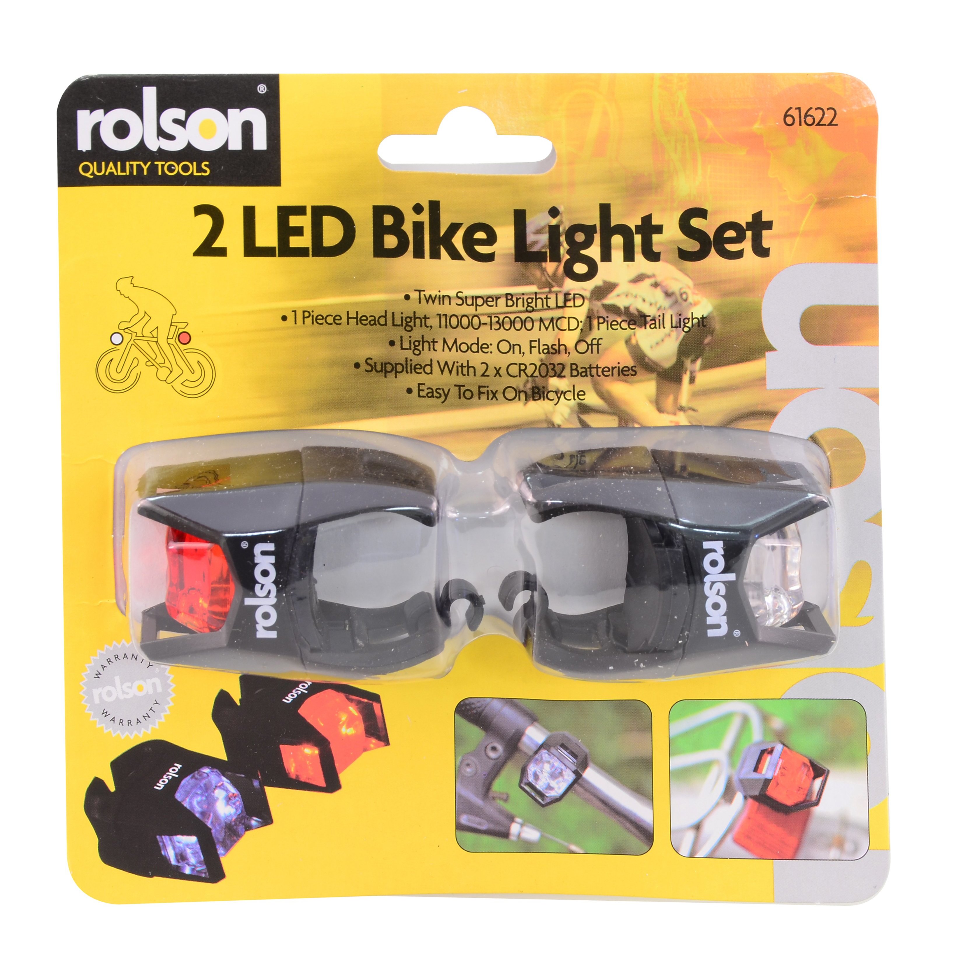 Super Bright LED Bike Light Set -  set led bike light rolson