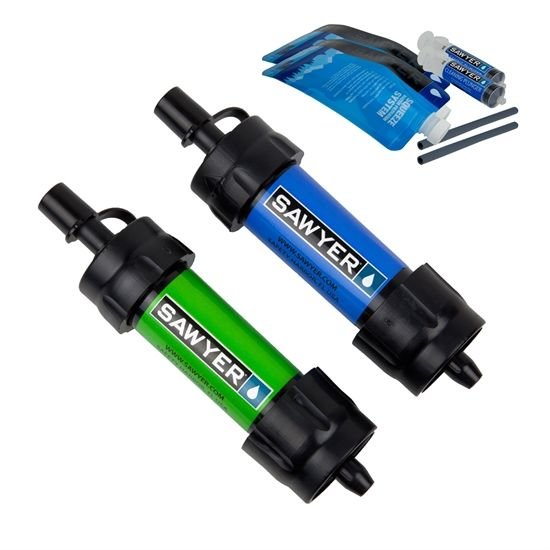 Sawyer SP2101 Mini Water Filtration System 2pc Multipack Blue Green