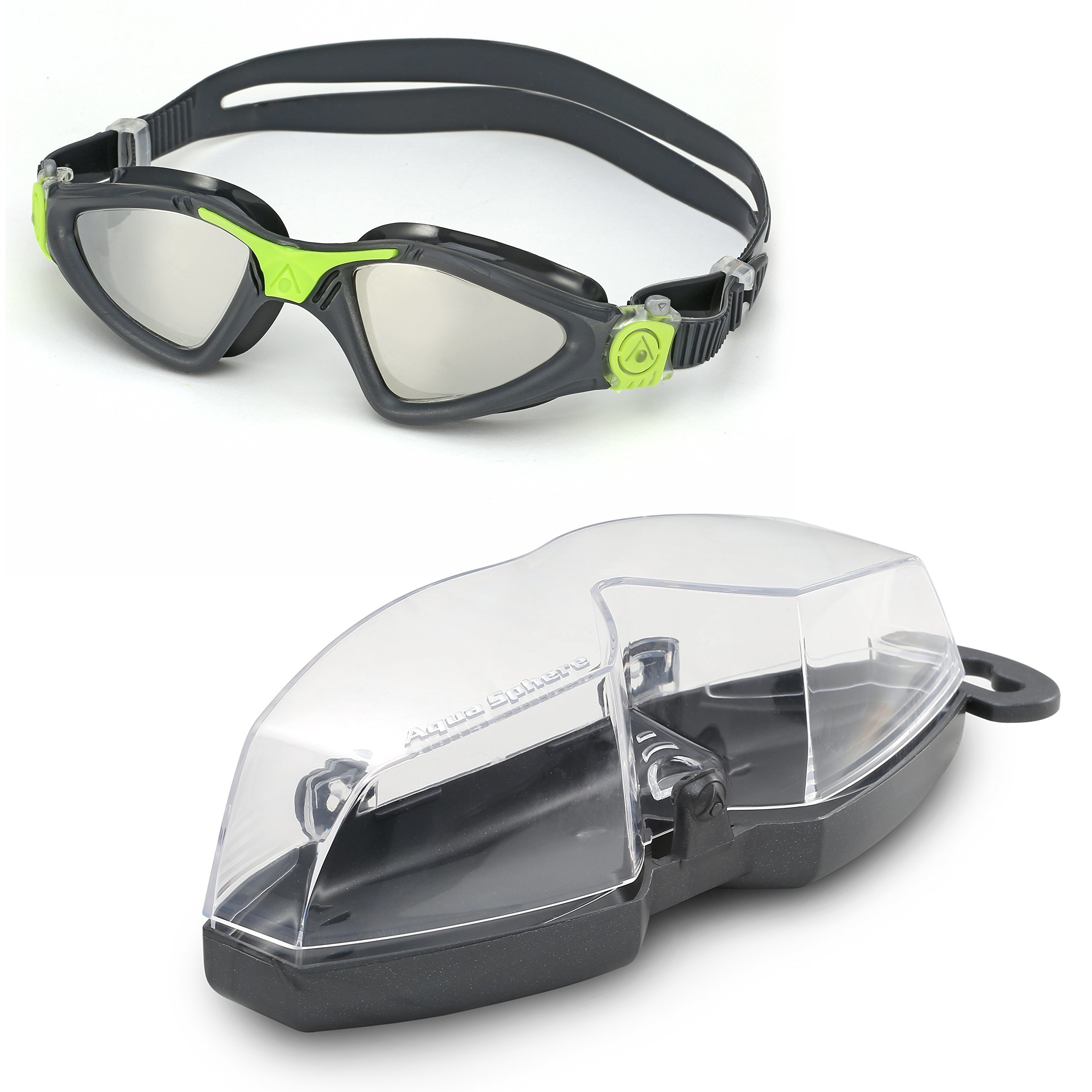 Aqua Sphere Unisex Adult Kayenne Swimming Goggles, Mirror Lens/Grey Lime, One Size