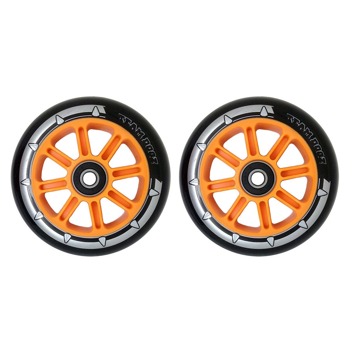 Pair Orange Pro Nylon Core Scooter Wheels Team Dogz