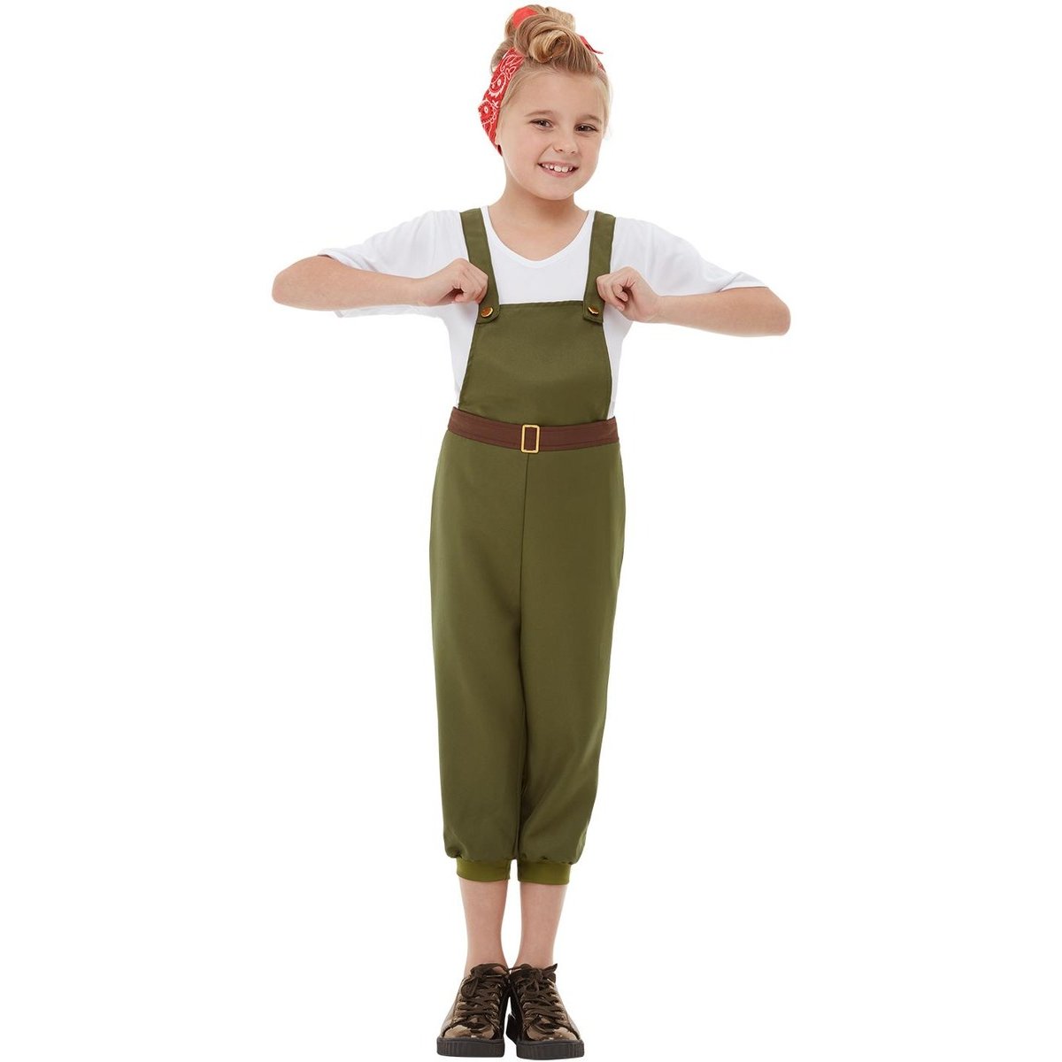 Children's Girls 1940s World War 2 Land Girl Fancy Dress Costume Book Day Age 7 - 9