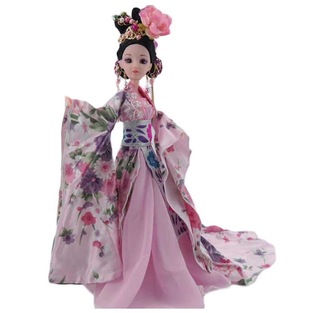 Pink Chinese Style 12-Joints Doll China Ancient Fairy Ball-Jointed Doll for Girls, Goddess Chang'e