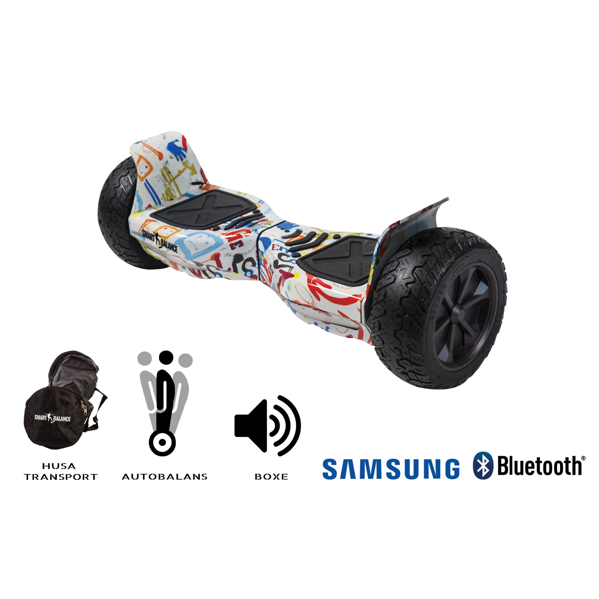 Smart Balance Hoverboard 8.5 inch, Hummer Splash, Motor 700 Wat, 36V 4Ah, Bluetooth, LED