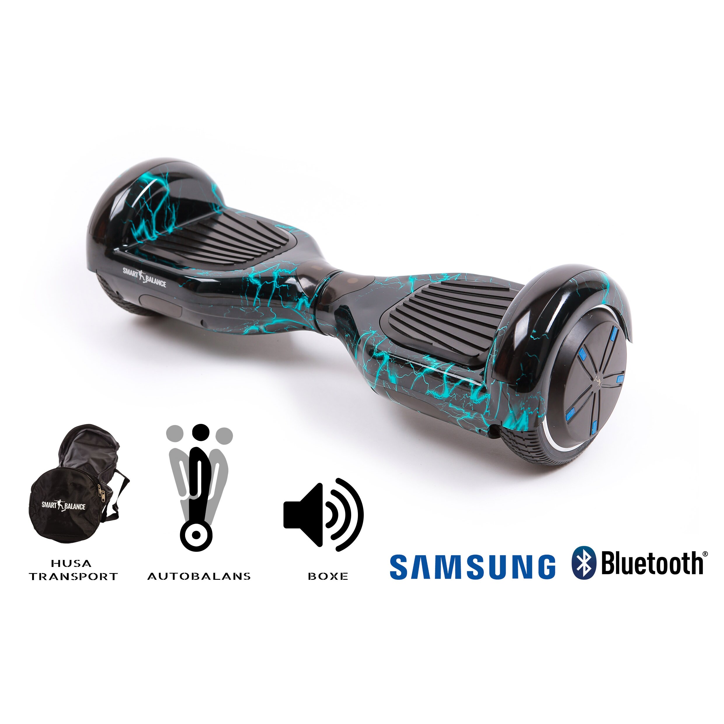 Hoverboard Smart Balance Premium Brand, Regular Thunderstorm, 6.5 inch, Bluetooth Samsung Cell battery, Built-in speakers, AutoBalans, 700W, LED