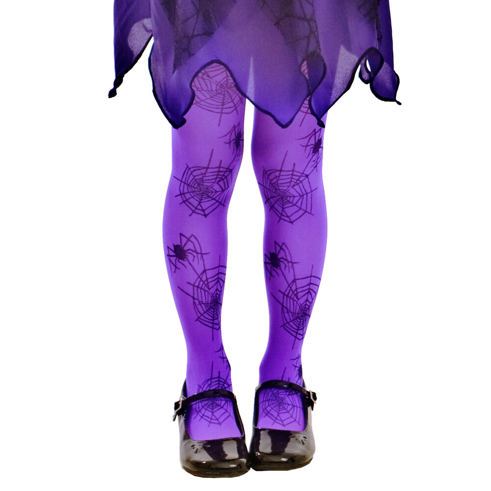 Purple Spiderweb Costume Tights, L