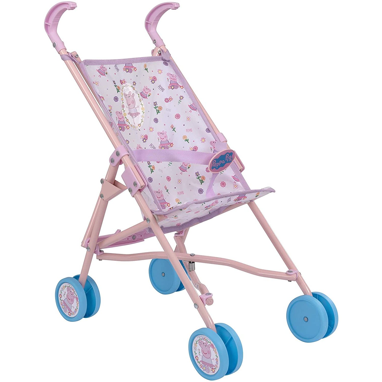 HTI Peppa Pig Stroller | Childrens Baby Doll Pram Toy Great For Girls & Boys Aged 3+