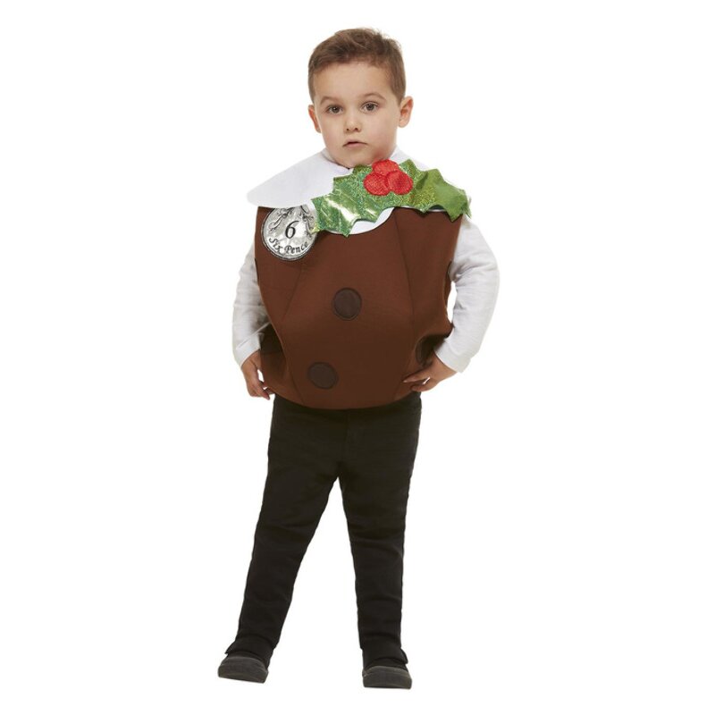 Childrens Christmas Pudding 3D Fancy Dress Costume (Age 4-7)