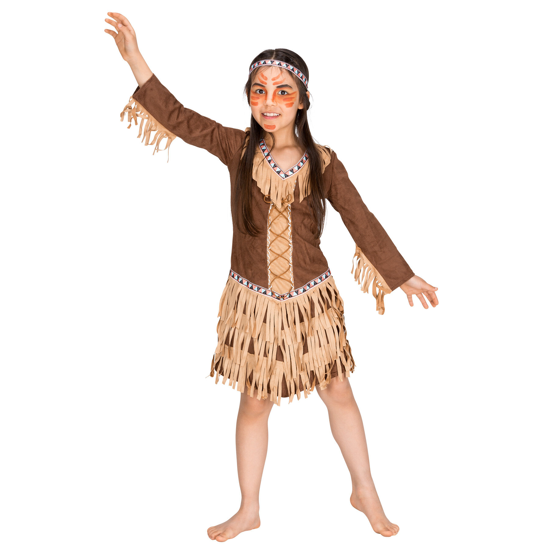 tectake Girlsa Native American Princess Costume - 152 (12-14y)