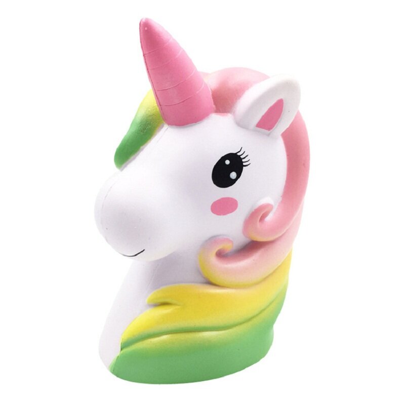 Colorful Unicorn Head Squishy Grownups Stress Relief Squeeze Toys