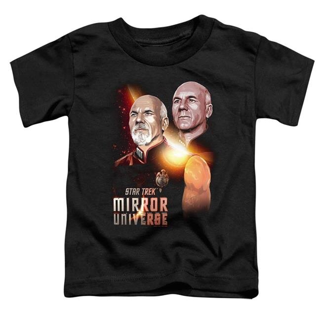 Trevco CBS2224-TT-2 Star Trek & Mirror Picard Toddler Short Sleeve T-Shirt, Black - Medium - 3 Toddler