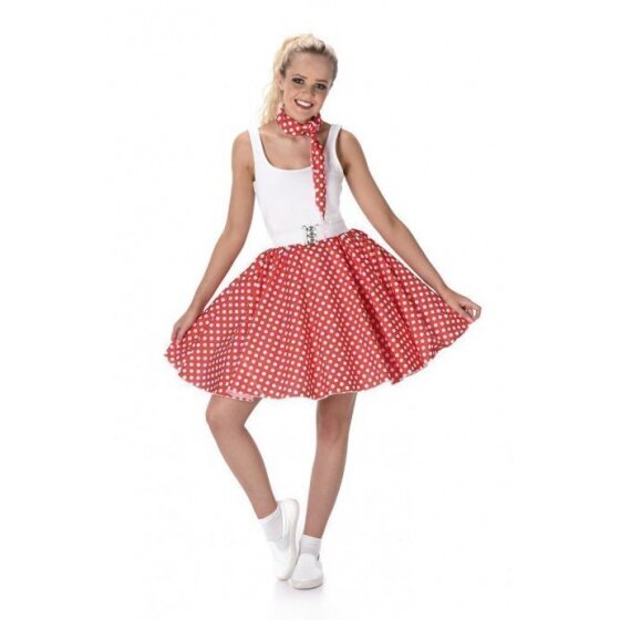 dress up Polka-dot ladies polyester red size L