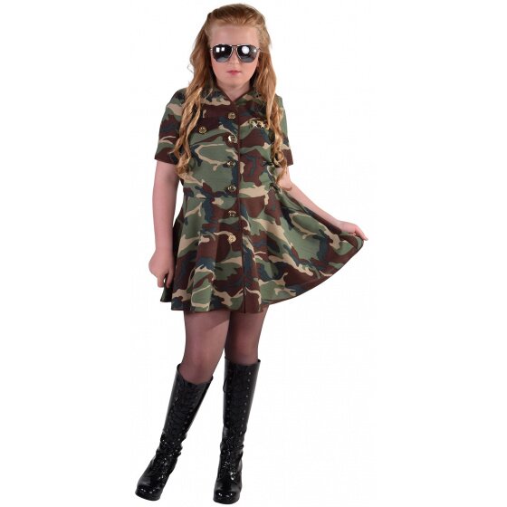 commando army girls polyester green size 128